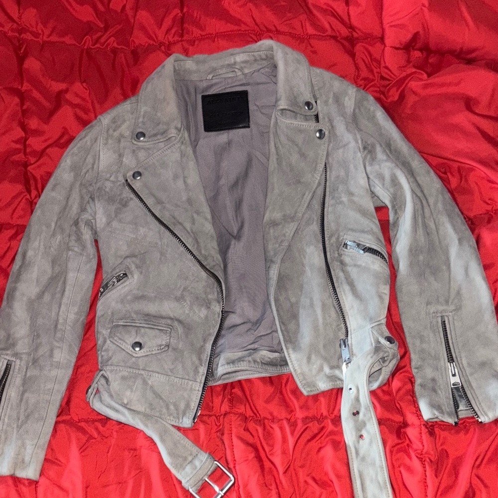 All Saints Stone Leather Jacket